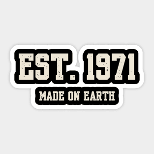 1971 Birthday Vintage Varsity Sticker